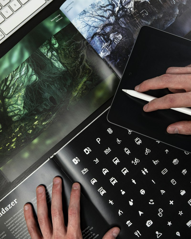 Designer working on a visual system